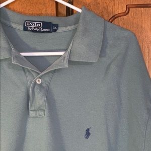 Polo by Ralph Lauren Men's Sage Green Polo Shirt with Navy Pony